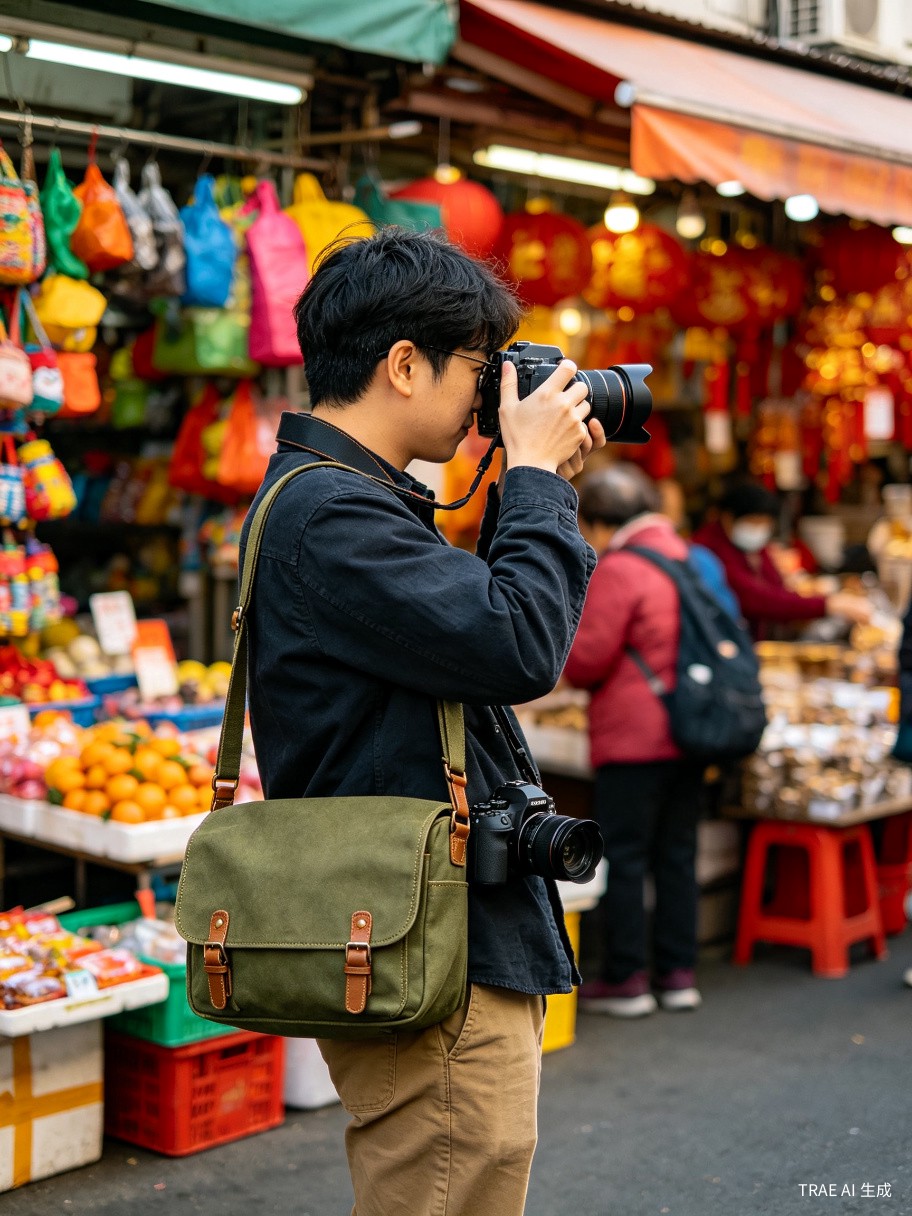 Black Canvas Camera Bag - Street Pro