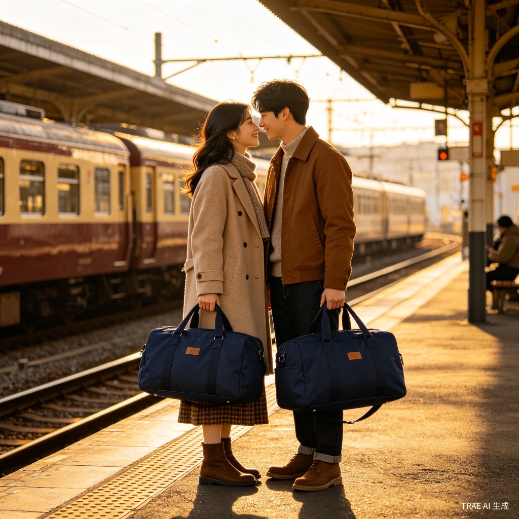 Matching Navy Duffle Bags - His & Hers