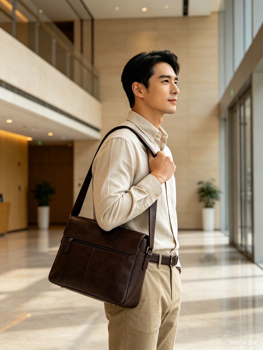 Dark Brown Messenger Bag - Office Pro