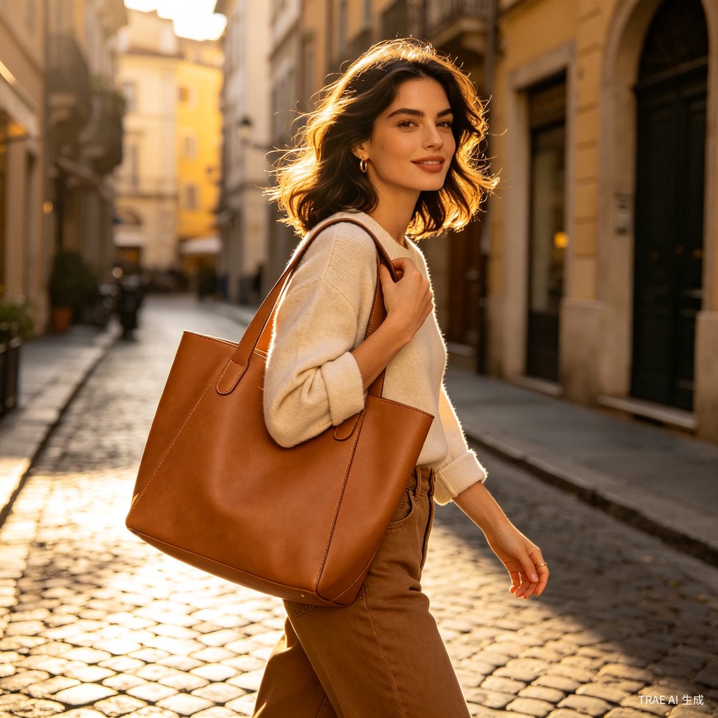 Cognac Leather Tote - Everyday Essential