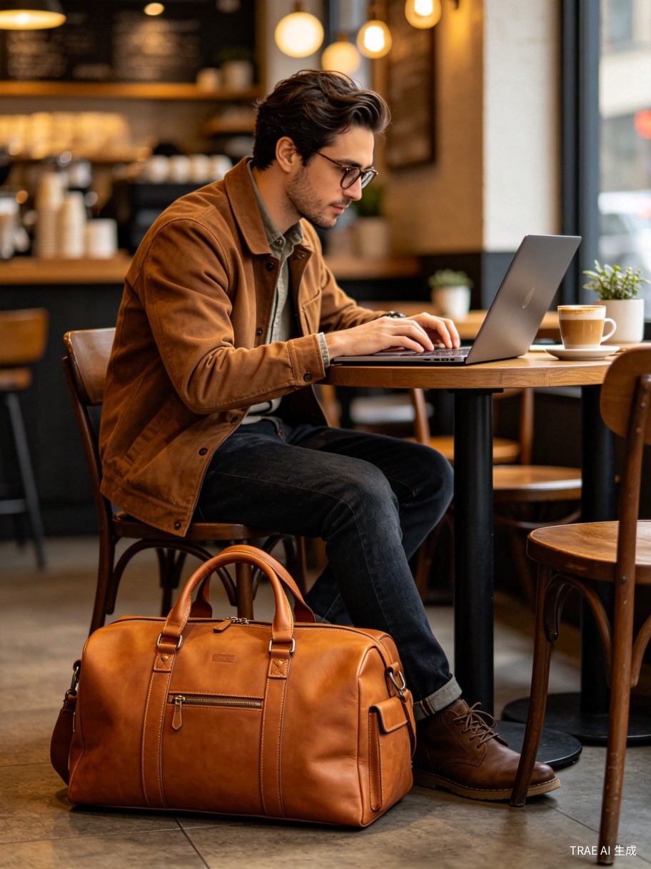 Tan Leather Weekender - Handcrafted